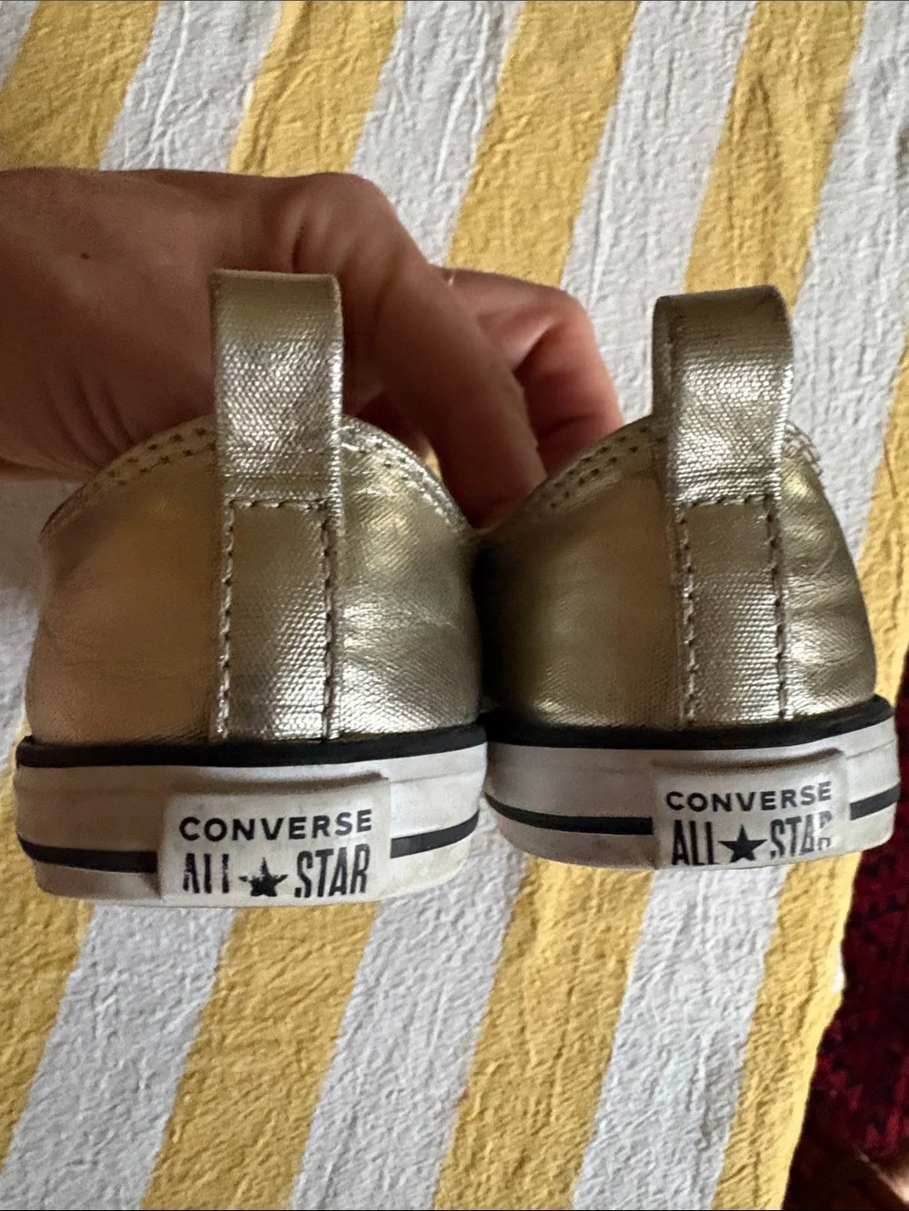Converse Kids Metallic Gold Velcro Sneakers